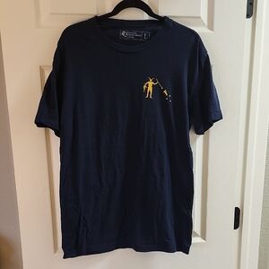 Dark Blue Tee with Yellow Design